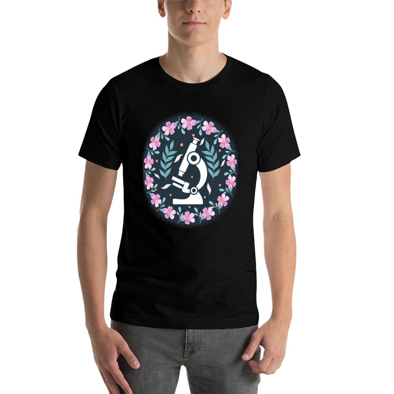 Camiseta Colorful Folk Microsc - Medical Laboratory Scientist avaliação e preço